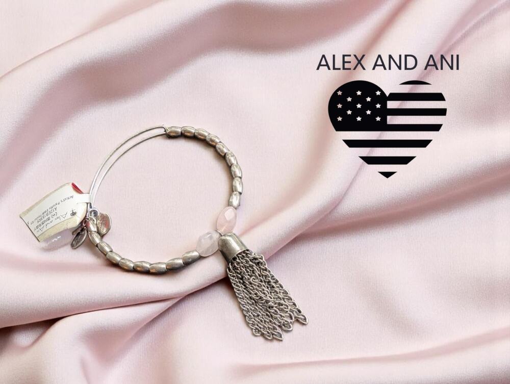 Alex and Ani Rose Quartz & Tassel Bracelet – Expandable Wire – NWT